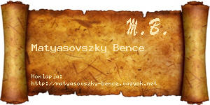 Matyasovszky Bence névjegykártya
